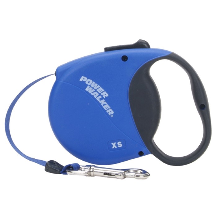 Power Walker Lit'l Pals MINI рулетка-повідець для собак, 3,6 м, до 7 кг, синій.
